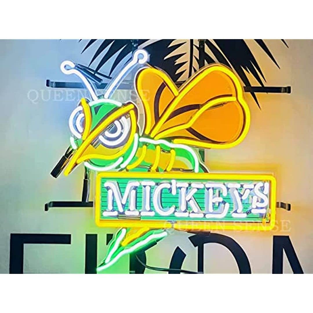 17inx17in Mickey's Bee Hornet Beer Neon Sign Light Lamp with HD Vivid Printing Tech Artwork