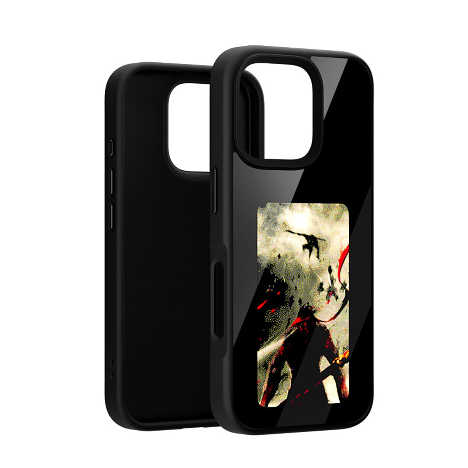QSM Custodia per smartphone inchiostro per iPhone 16 Pro, custodia con schermo e-ink per iPhone 16pro, custodia e-ink intelligente NFC AI (Nero, for iPhone 16 Pro)