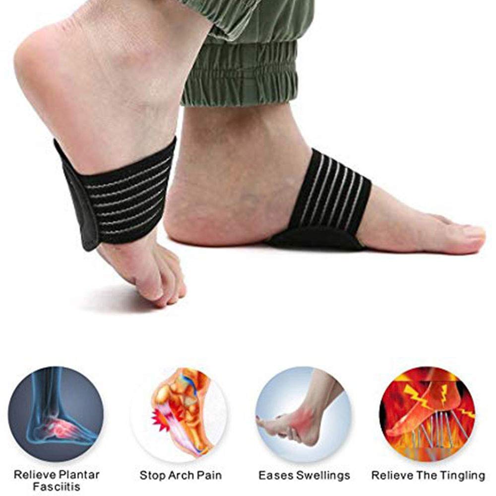 Pedimend Solette per arco plantare, solette imbottite per piedi piatti, supporto per arco plantare extra ammortizzato, sollievo per fascite plantare (per donne e uomini), cura del piede, 3 paia, Nero