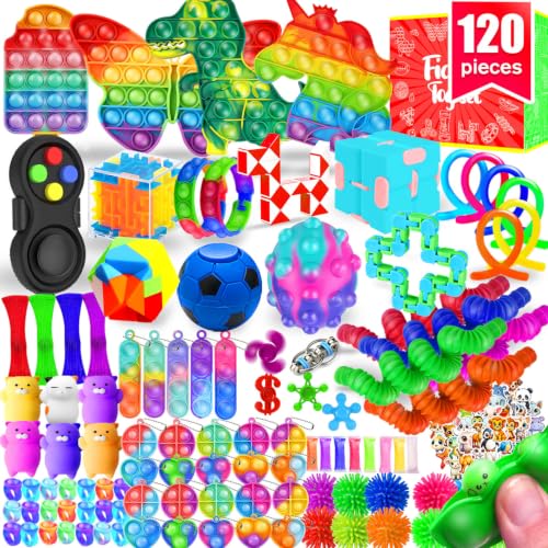 Fidget Toys, 120 Pack Party Favors for Kids 8-12 4-8, Sensory Toys Bulk Autism Autistic, Treasure Box Toys for Classroom, Stocking Stuffers, Goodie Bag Stuffers, Christmas Birthday Gifts Prizes - image 5