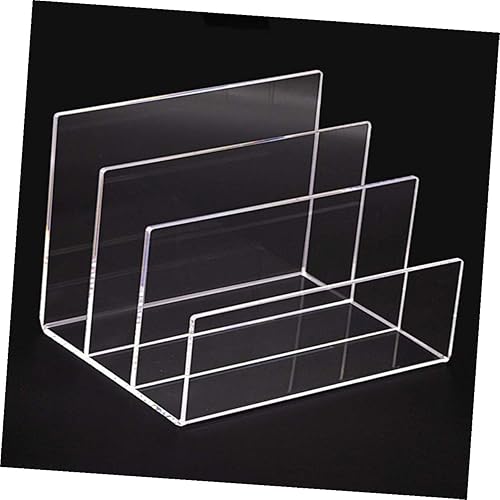 Miniatura 3 de Organizador de archivos de acrílico transparente, soporte de escritorio con múltiples compartimentos para libros, documentos, oficina en casa,