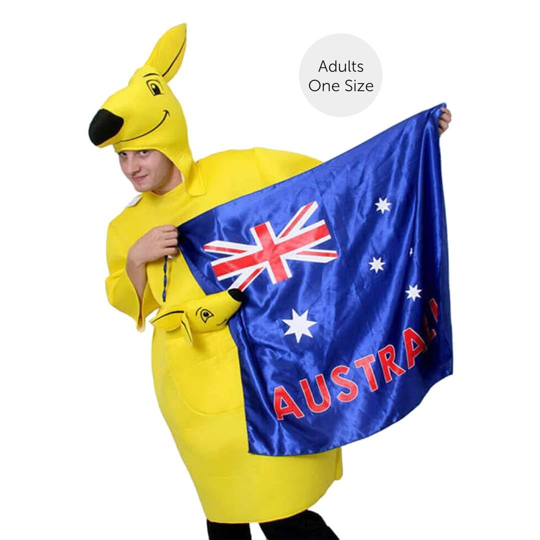 Australijska puszka piwa i kostium kangura - fantazyjny strój na Dzień Australii - nowość australijska puszka piwa kostium z nakryciem głowy kangura na imprezy, imprezy i grille