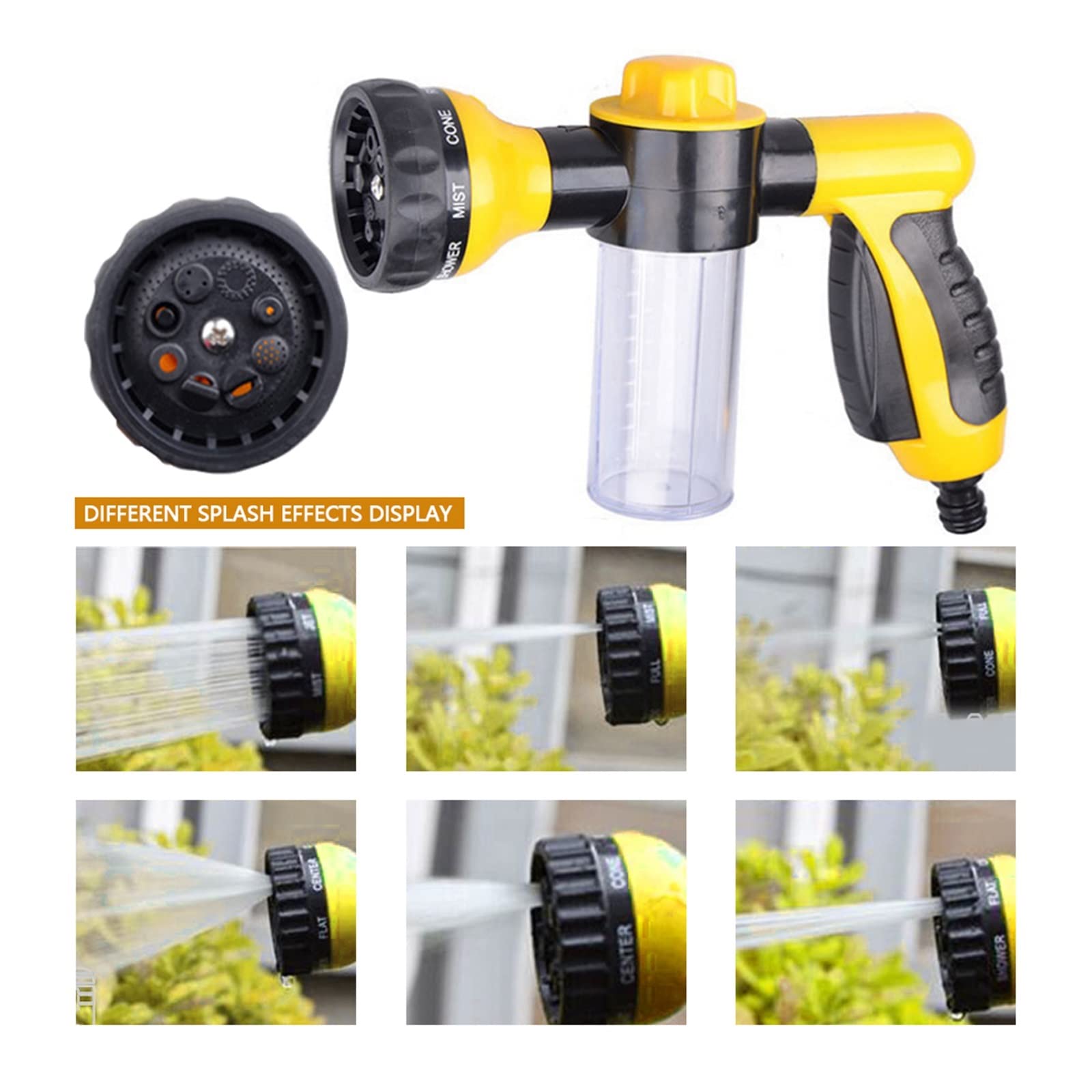 Pistole Spritzen, Gartenbewässerungsstrahlspray Hochdrucksprinkler Schaumlanze Autos Reinigungswerkzeug