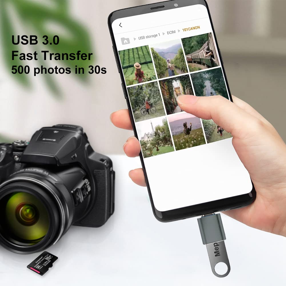 Adapter USB C na USB (4 Sztuki), USB-C męski na USB-A żeński, Adapter OTG Kompatybilny z MacBook, iPhone 17/16/15, iPad, Samsung Galaxy S25 S24 S23 A56 A36 A16 A15, Smartfon, Tablet, Laptop (Szary)