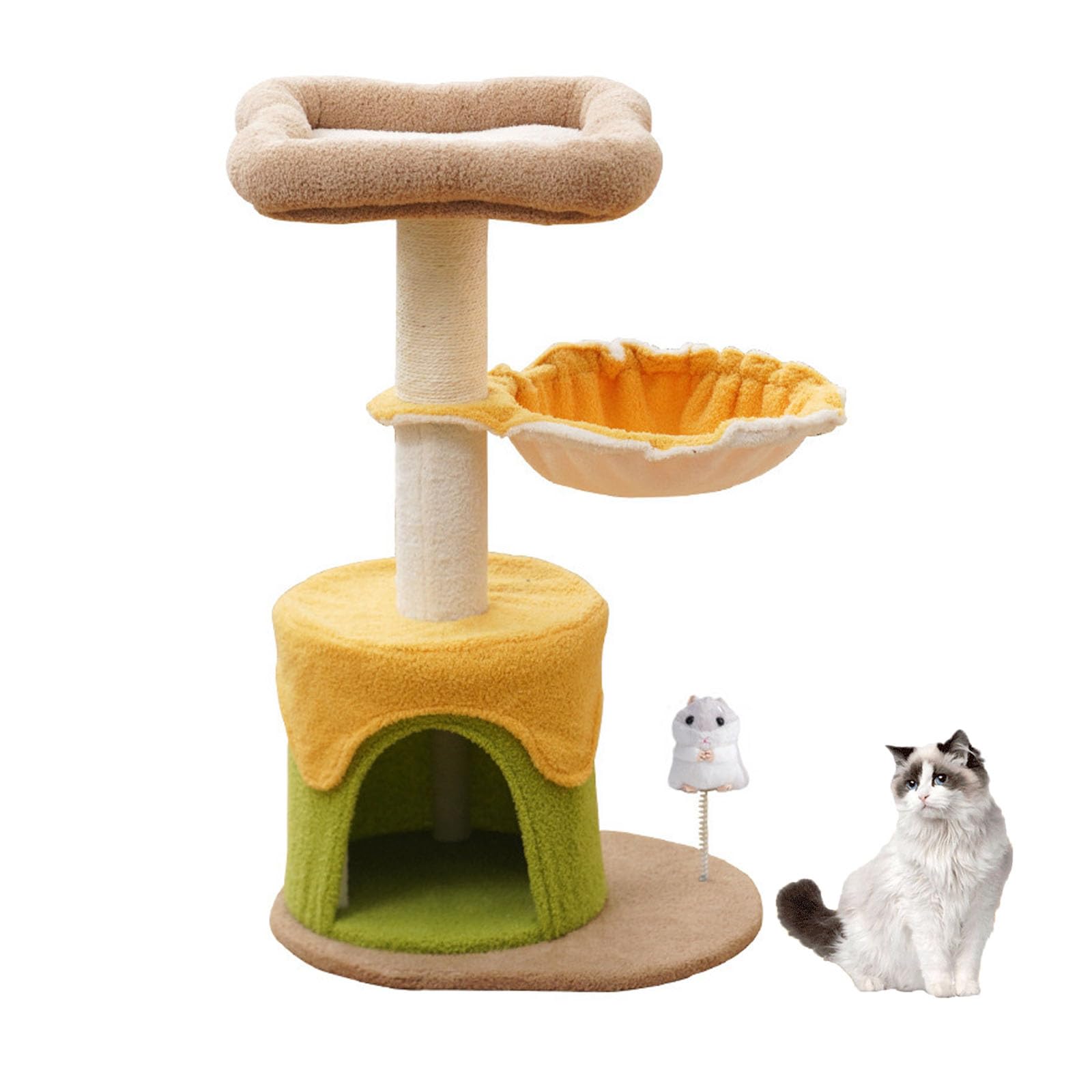 Tour à chat à plusieurs niveaux et hamac pour chat d'intérieur