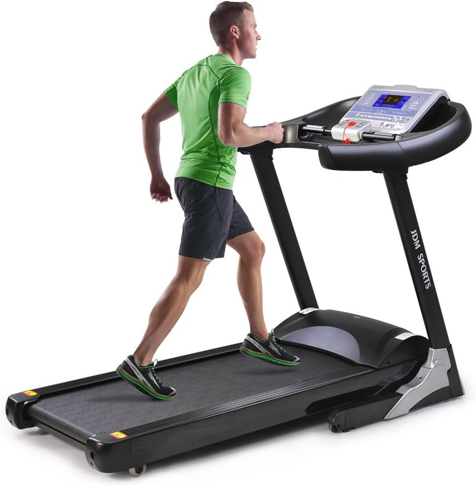 JDM SPORTS J8008 Treadmill,BMI Calculator,Shock Absorption System,HYDRAULIC Folding,15% AUTO Incline,3.0HP Motor,7" LCD Monitor Displays,USB Audio Interface,Mp3 phone connection,HI-FI Speakers,109 Preset Programs Motorized Folding Running Machine