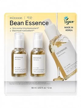 Bean Essence Exfoliating, AHA Moisturizer for Hydrating, Fermented Bean Extract, Gentle Formula for Smooth Skin 2-pk 60ml / 2.02 fl.oz. Korean Glass Skin Care