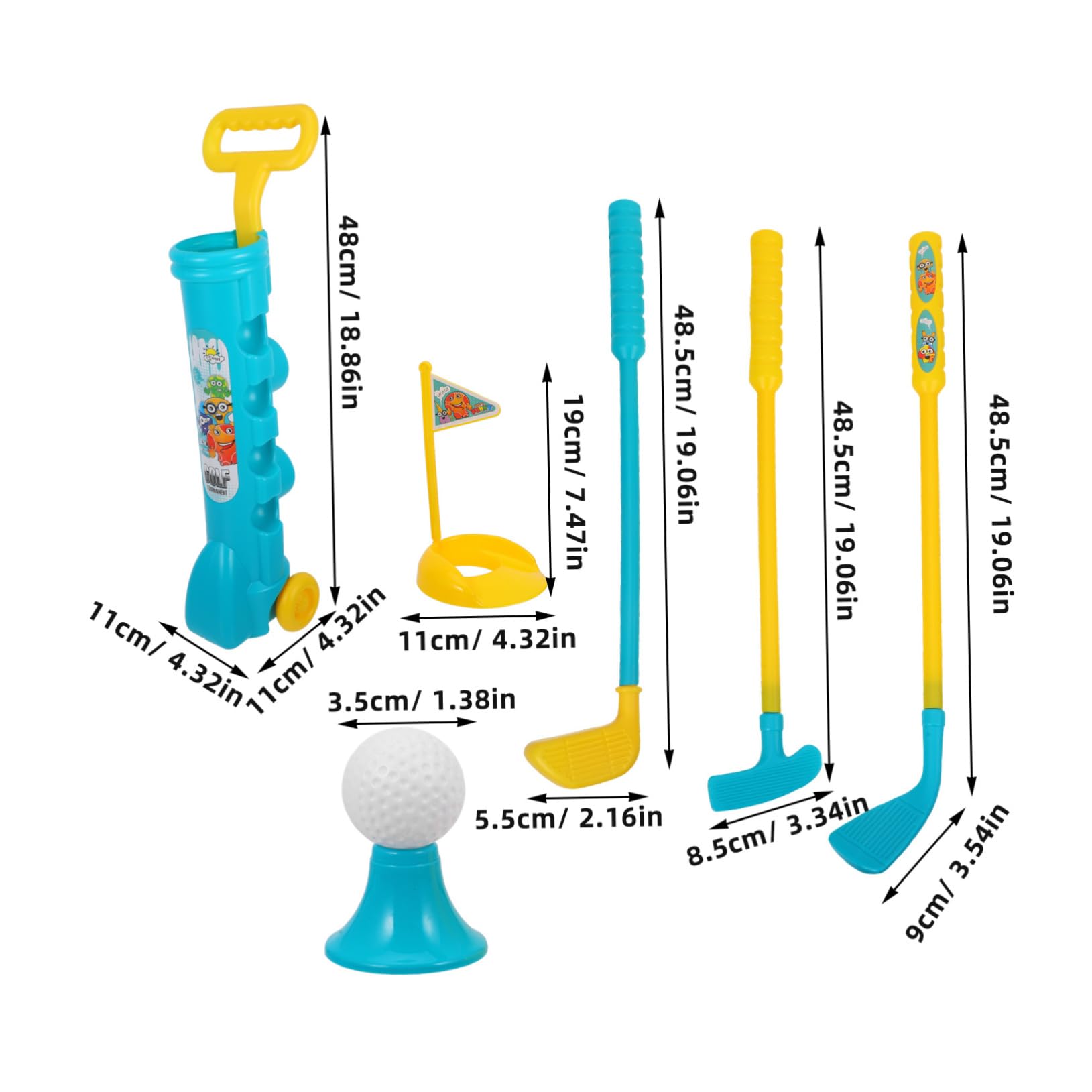 DECHOUS 1 Set Golf Set Games Golf Clubs Putting Outdoor Practice Garden Mini Golf Balls Golf Sports Golf Game Plastic Golf Clubs Golf Rods Abs