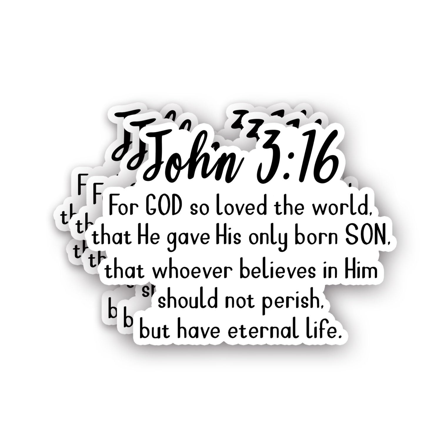 (3Pcs) Loved Christian Sticker Inspirational Quotes Bible Verse John 3:16 Jesus Vinyl Decals for Tumbler Kindles Laptop Water Bottles Books Phone -