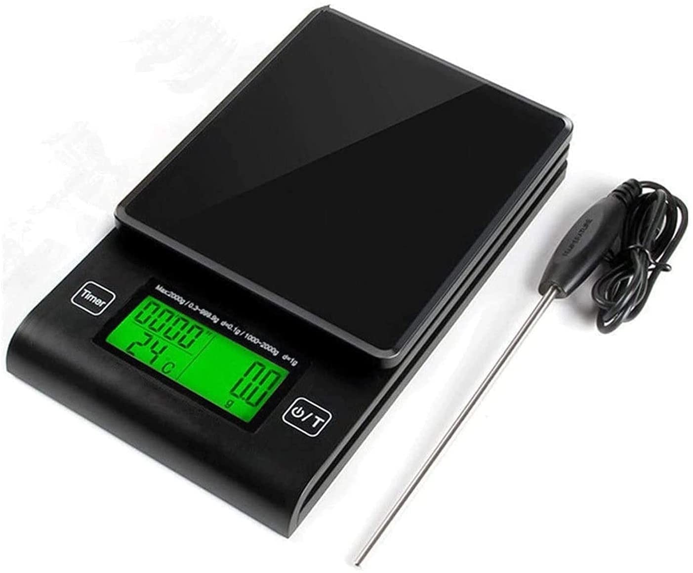 Échelle de cuisine numérique alimentaire, mesures à l'échelle multifonction en grammes et oz for la cuisson de cuisson, écailles de café grammes USB rechargeable/batterie double but