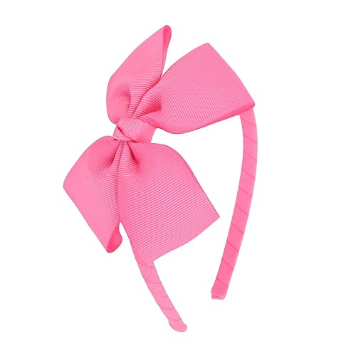 MEEDEE - Diadema de lazo rosa intenso para niñas, cinta de grogrén para niños pequeños, decoración de fiesta, cosplay, disfraces, maquillaje, banda