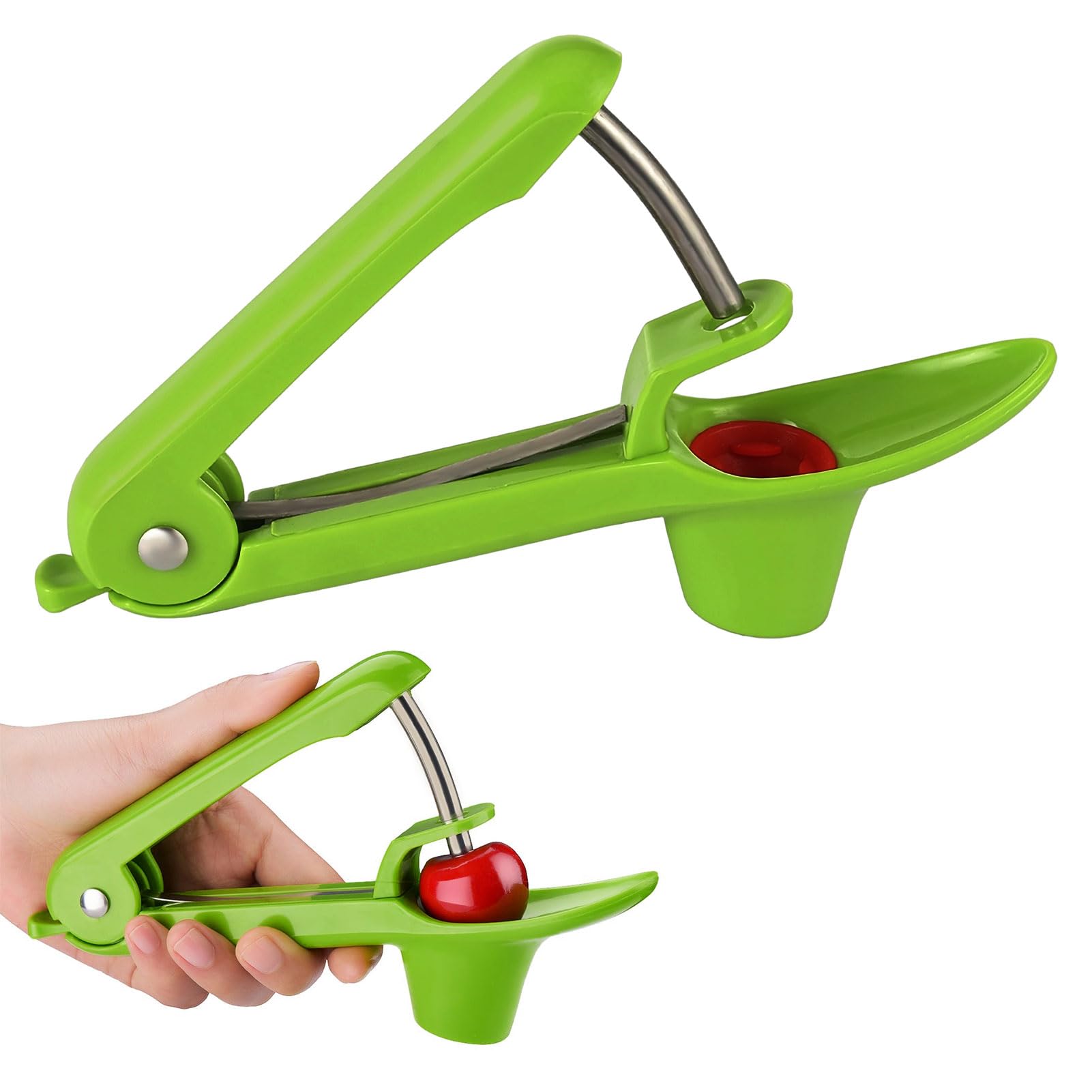 1Pcs Cherry Pitter,Portable Multifunctional Cherry Stoner Tool Pit Remover,Professional Olive Pitter with Stainless Steel Pitting Device,Cherry Pitter Tool for Hawthorn Cherrystone Plum