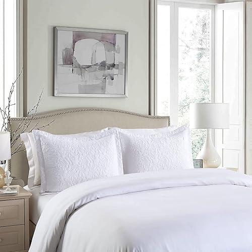 MarCielo 2 fundas de almohada bordadas, fundas de almohada decorativas de microfibra, fundas de almohada, color rosa RP (estándar)