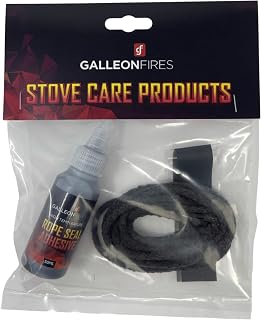 3mm Stove Rope for Stove Door,Woodburning Replacement Rope Kit, Black Rope Seal Pack (with Large 50ml Super Seal Glue) 3mm x 2M