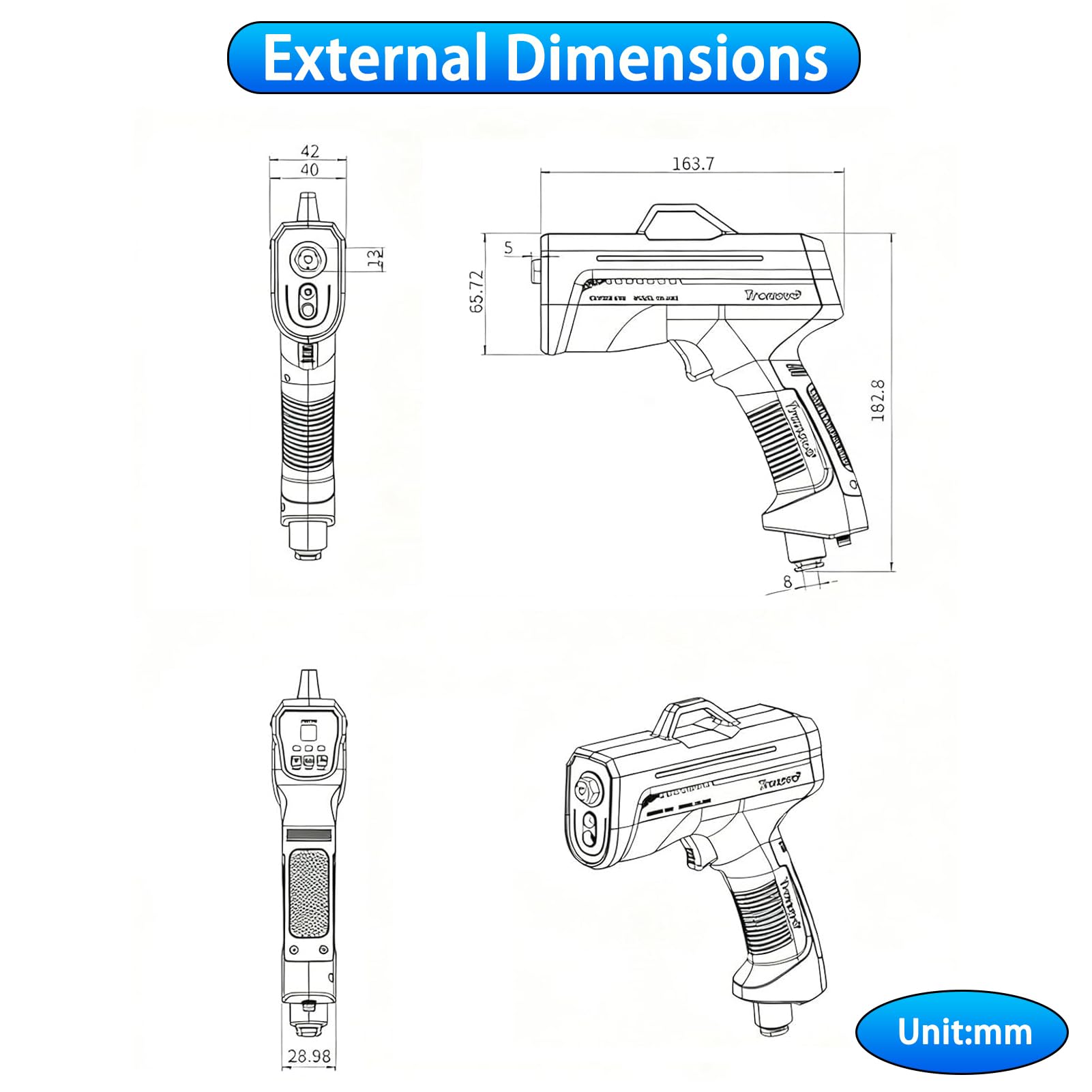Antystatyczny pistolet jonizujący pistolet pneumatyczny, pistolet antystatyczny automotriz z wykrywaniem kurzu, eliminator statyczny do laboratorium elektronicznego, pakowania folii i