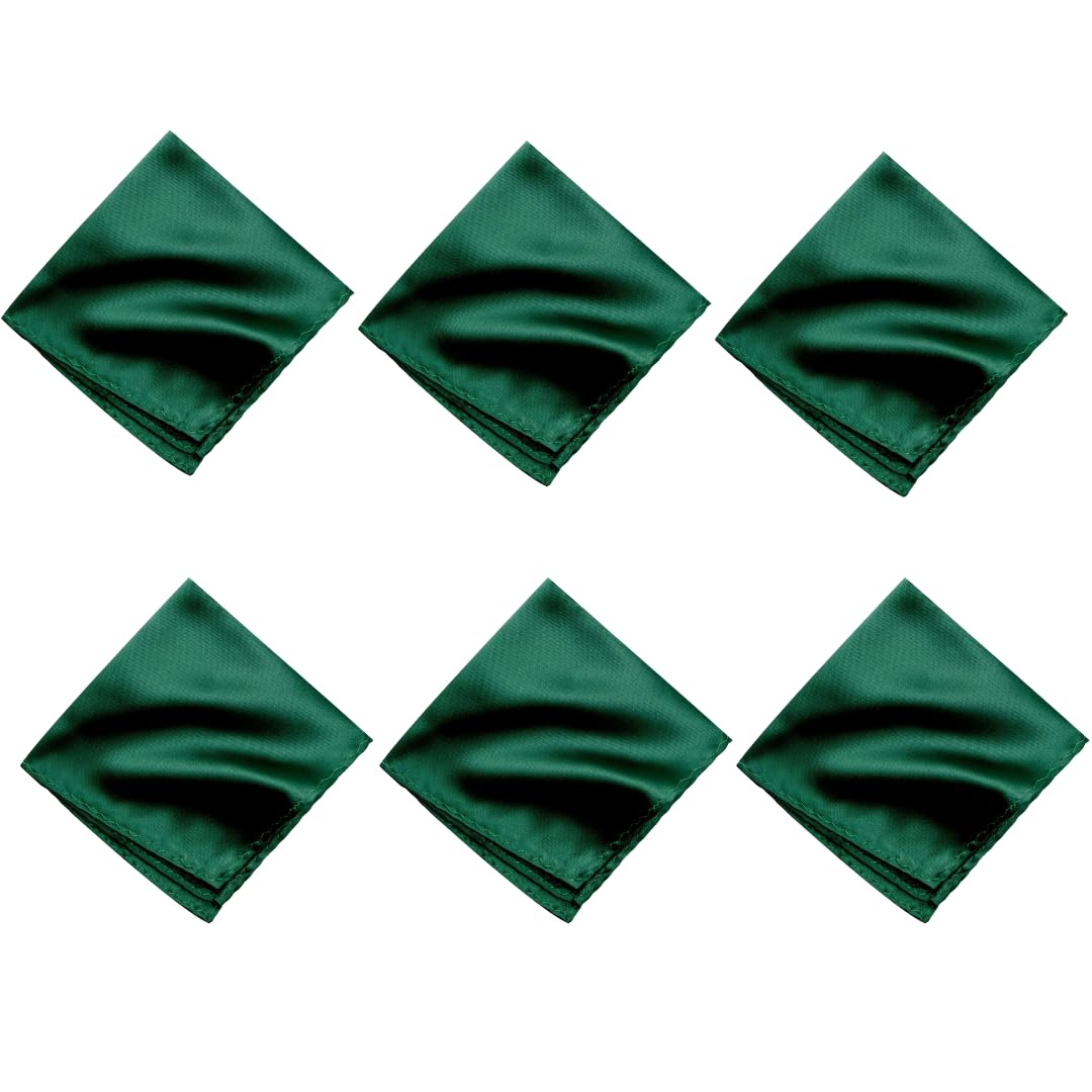 young arrow Satin Pocket Square for Men, Wedding Handkerchief for Suits, Blazers & Tuxedo, Men's Pocket Square Combo (Pack of 6) (Green)-picture-36