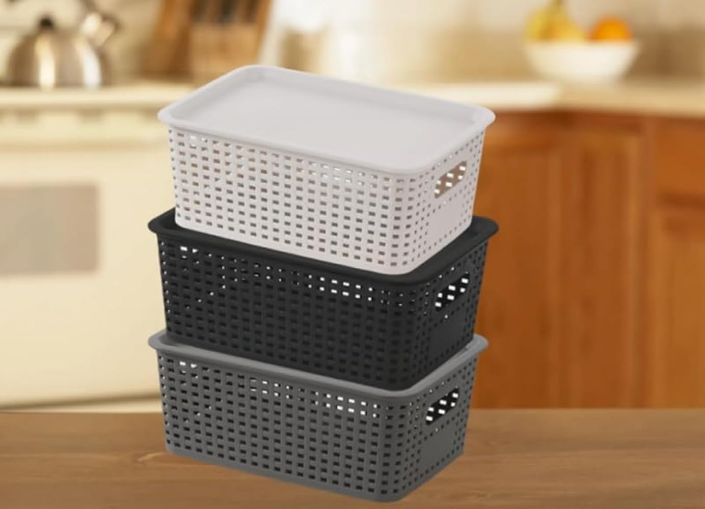 Amazon.co.jp: 小物入れケース 6個セット 白 蓋付きプラスチック