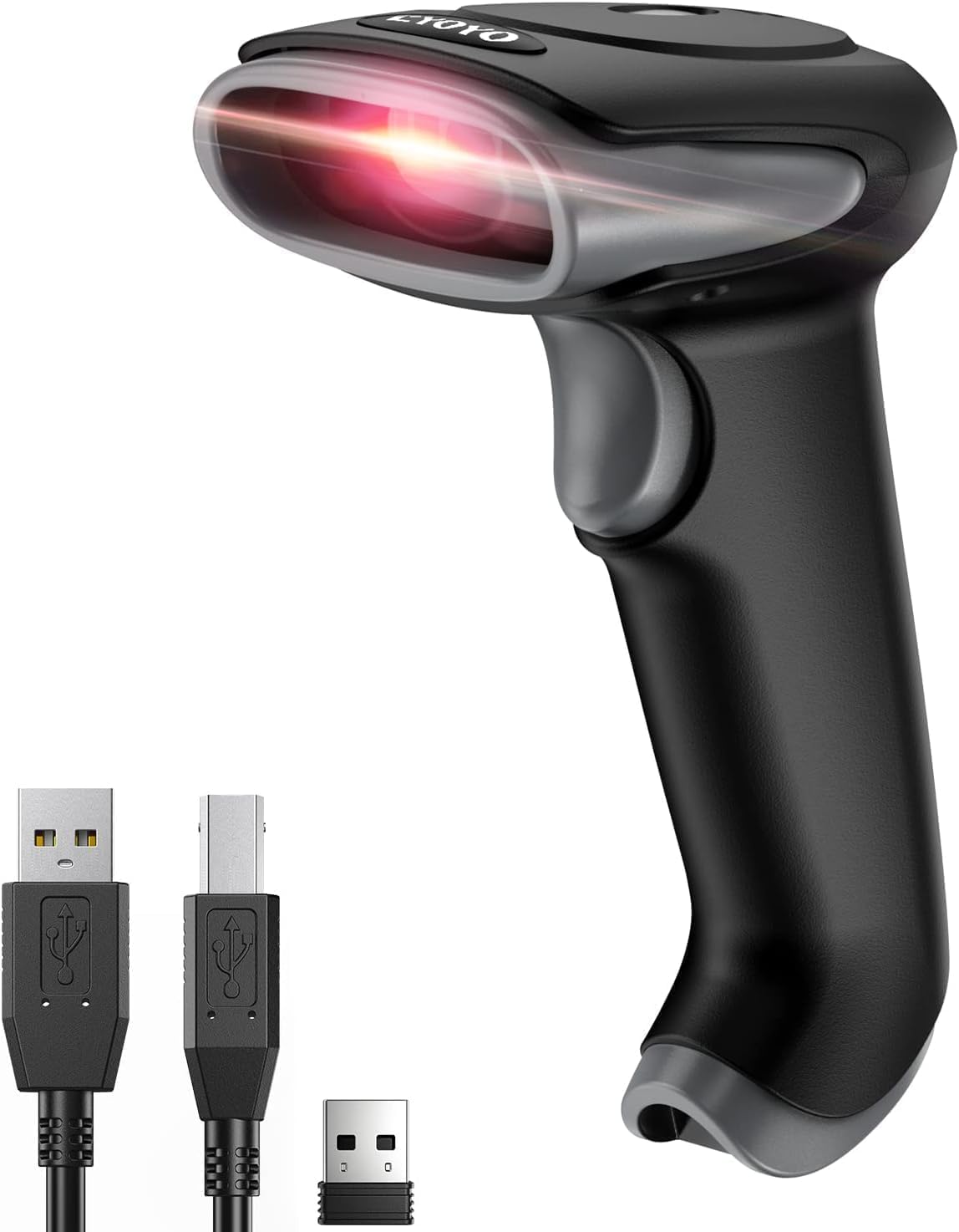 Eyoyo Barcode Scanner 1D 2D QR kabelgebunden 2.4G Wireless Handheld Barcode Leser für PC Mac Laptop