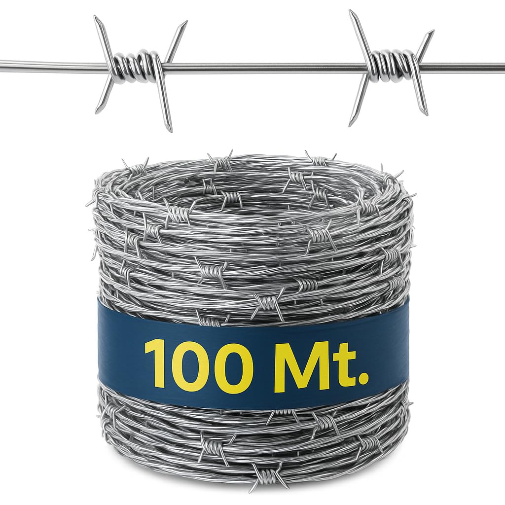 Filo Spinato Zincato 100m 1,7mm Rotolo Recinzione Antiarrampicata