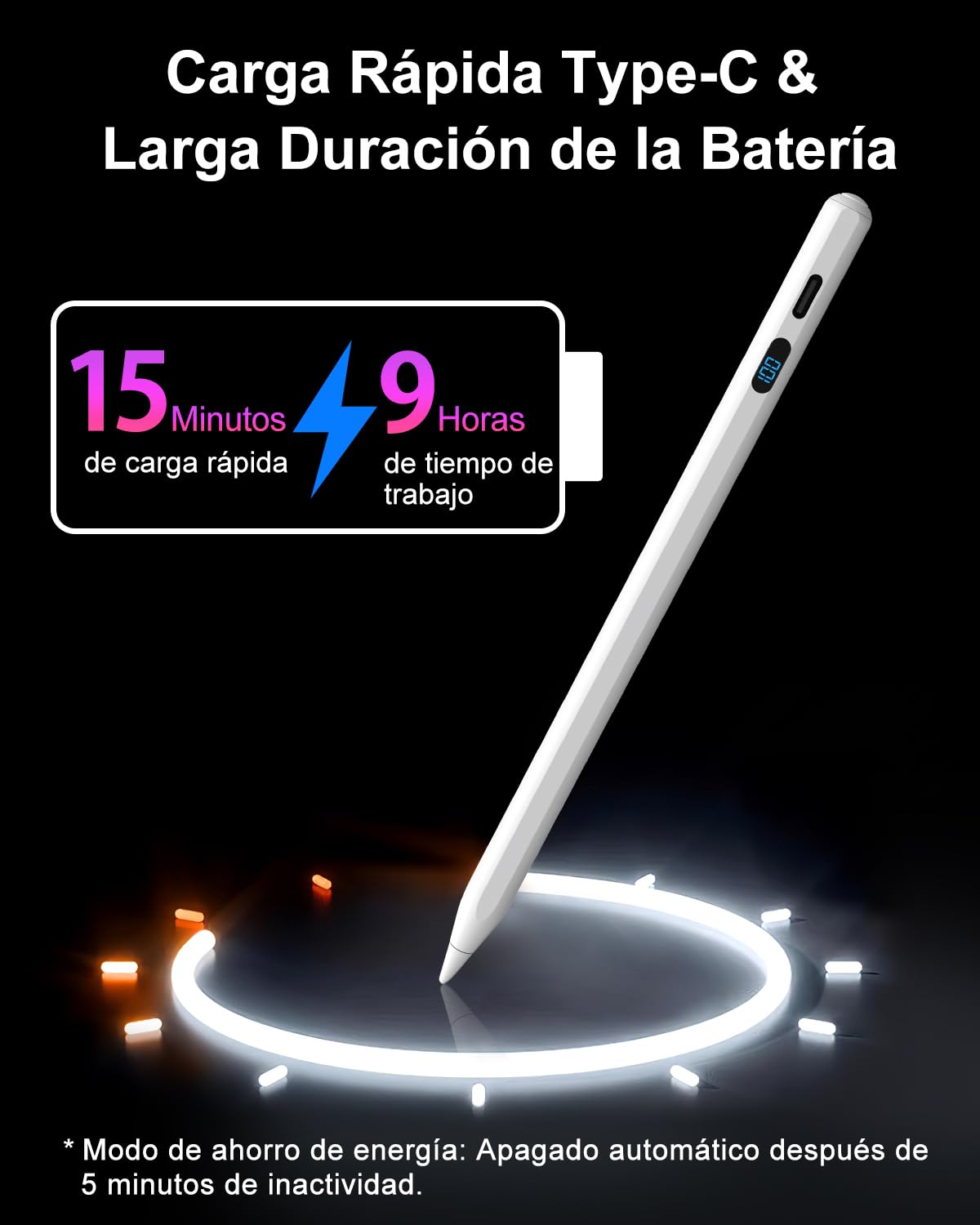 MEKO Lápiz iPad con Pantalla LED de Nivel de Batería, Lápiz Universal para iPad y Samsung/Huawei/Lenovo/Xiaomi, Lápiz Táctil Magnético para iPhone, Android y Dispositivos con Sistema Harmony OS