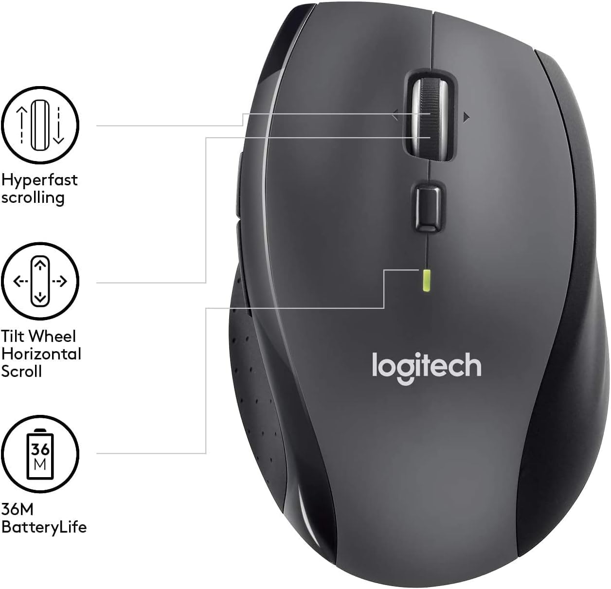 Amazon.com: Logitech M705 Marathon Wireless Mouse – 3 Year Battery 