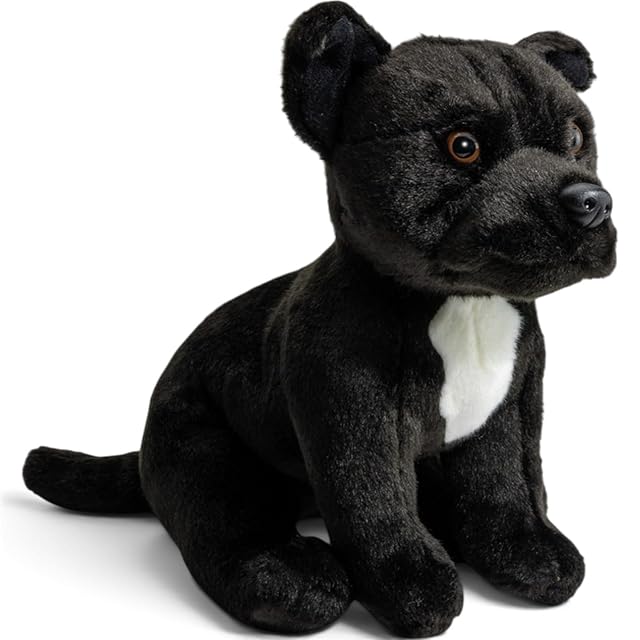 Carl Dick Staffordshire Bull Terrier Negro, Peluche y Animal de Peluche, Aprox. 32 cm de Largo 3623