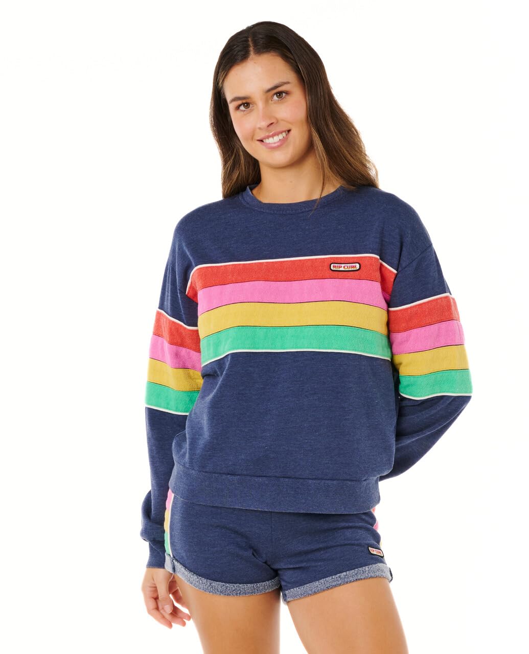 Rip Curl Women's Surf Revival Relaxed Pullover Crew Sweatshirt, Dark Navy 261, XS