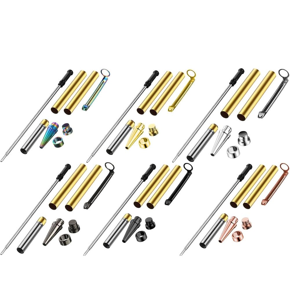 per Ufficio Fai -da -Te - Kit Penna A Torsione In Rame In Legno da 48 Pezzi, Design Sottile da 7 Mm, Perfetto per la Creazione di Penna