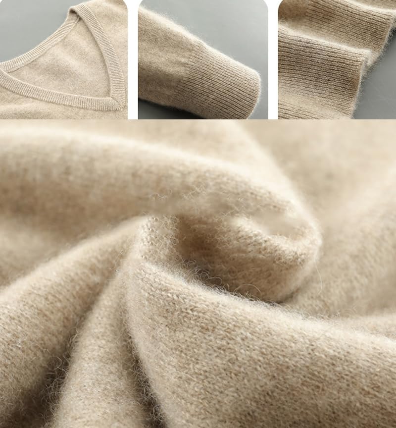 Mens V-Neck Business Wool Sweater, Men's Lightweight Slim Fit Long Sleeve Pullover Solid Knit Office Dress Sweaters4