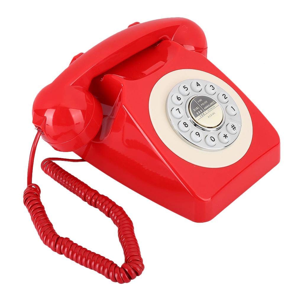 Retro telefon przewodowy, klasyczny retro vintage antyczne telefony z wyświetlaczem identyfikatora połączenia ponowne wybieranie bez użycia rąk telefon stacjonarny, staromodny telefon