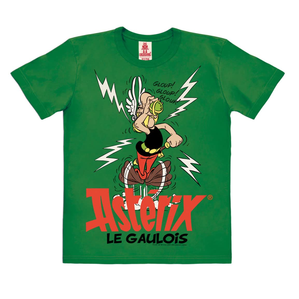Logoshirt Unisex Kids Green Logoshirt® Asterix Le Gaulois I Magic Potion I Organic Cotton I T-Shirt Print I Kids I Boys & Girls I I Original Licensed Product I Size 7-8 Years