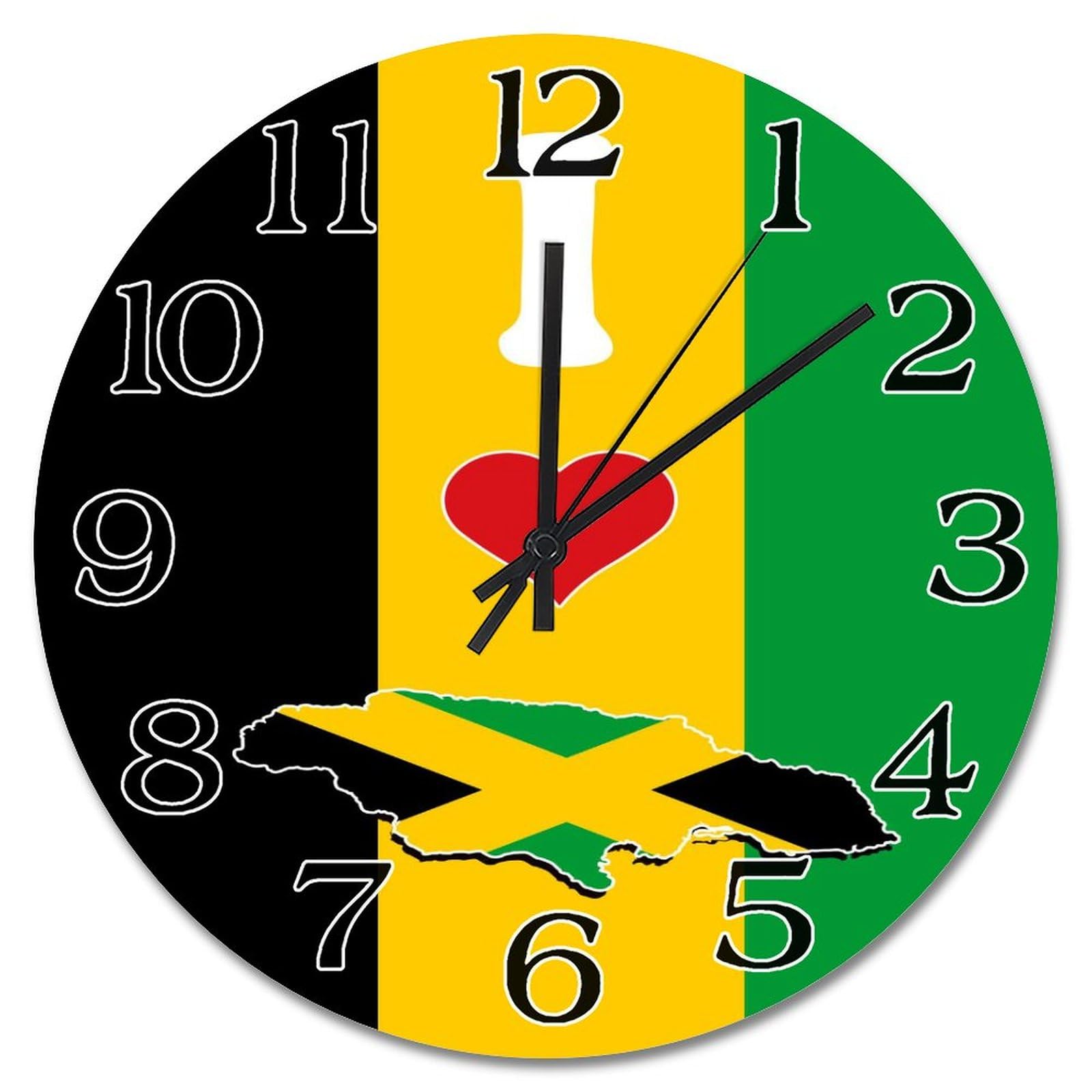 Horloge murale Jamaïque de 30,5 cm silencieuse pour salon