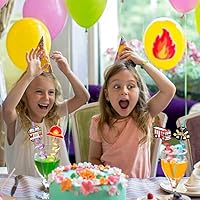 Vista 6 de 24 popotes para fiestas de camiones de bomberos, suministros de fiesta de cumpleaños, adecuados para fiestas temáticas de camiones de bomberos con 2