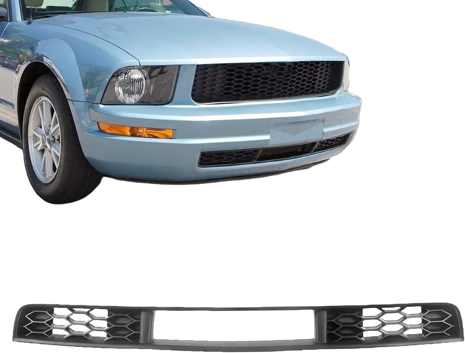 Replacement Front Lower Bumper Grill for Ford Mustang Base Model V6 4.0L 2005-2009 - Durable ABS Construction