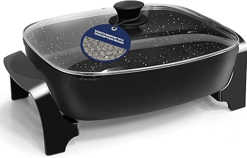 Sartén eléctrica antiadherente extra profunda sirve de 6 a 8 personas 105 cuartos de galón