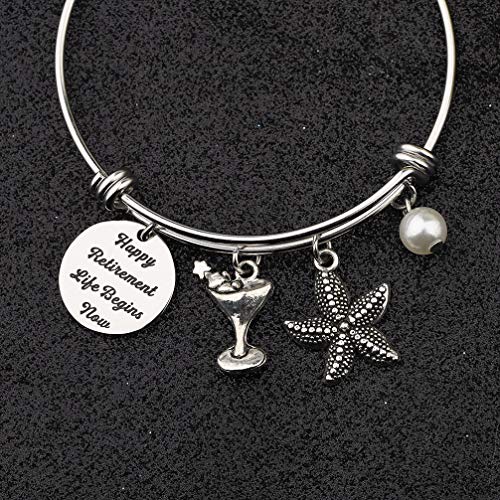 Bobauna Retirement Gift Happy Retirement Expandable Wire Bangle Bracelet Thank You Gift For Mother Teacher Nurse (Retirement Bracelet) #TOP2