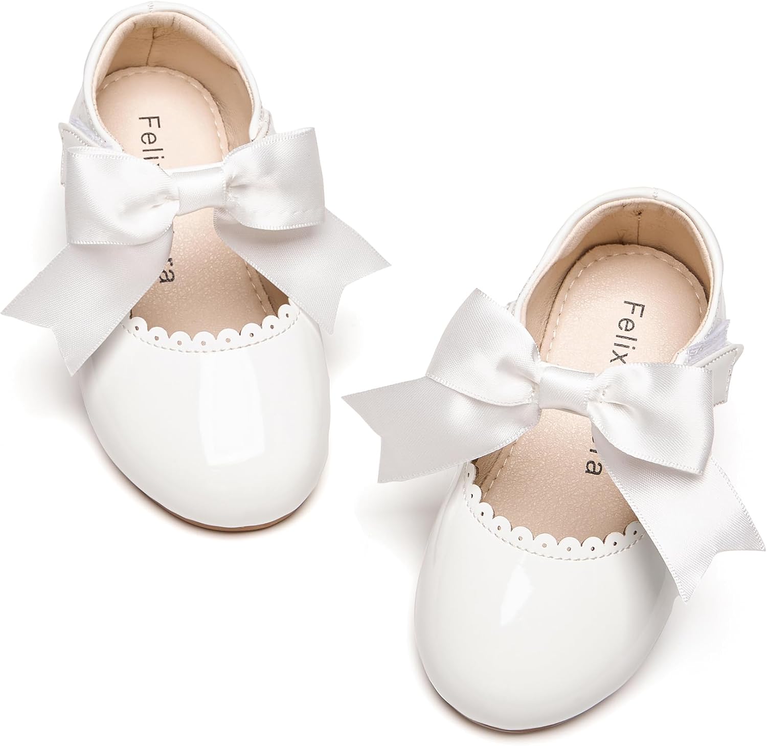Felix & Flora Toddler Flower Girl Dress Shoes - Baby Girl Ballet Mary Jane Flats for Party School Wedding