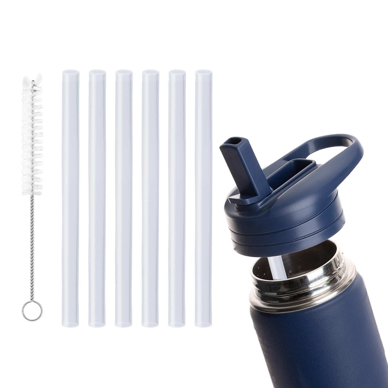 Replacement Straws Compatible with Hydrapeak 14oz - Reusable Plastic Straw Perfect Fit for Hydra peak Mini 14 oz Water Bottle, No BPA, for Hydrapeak