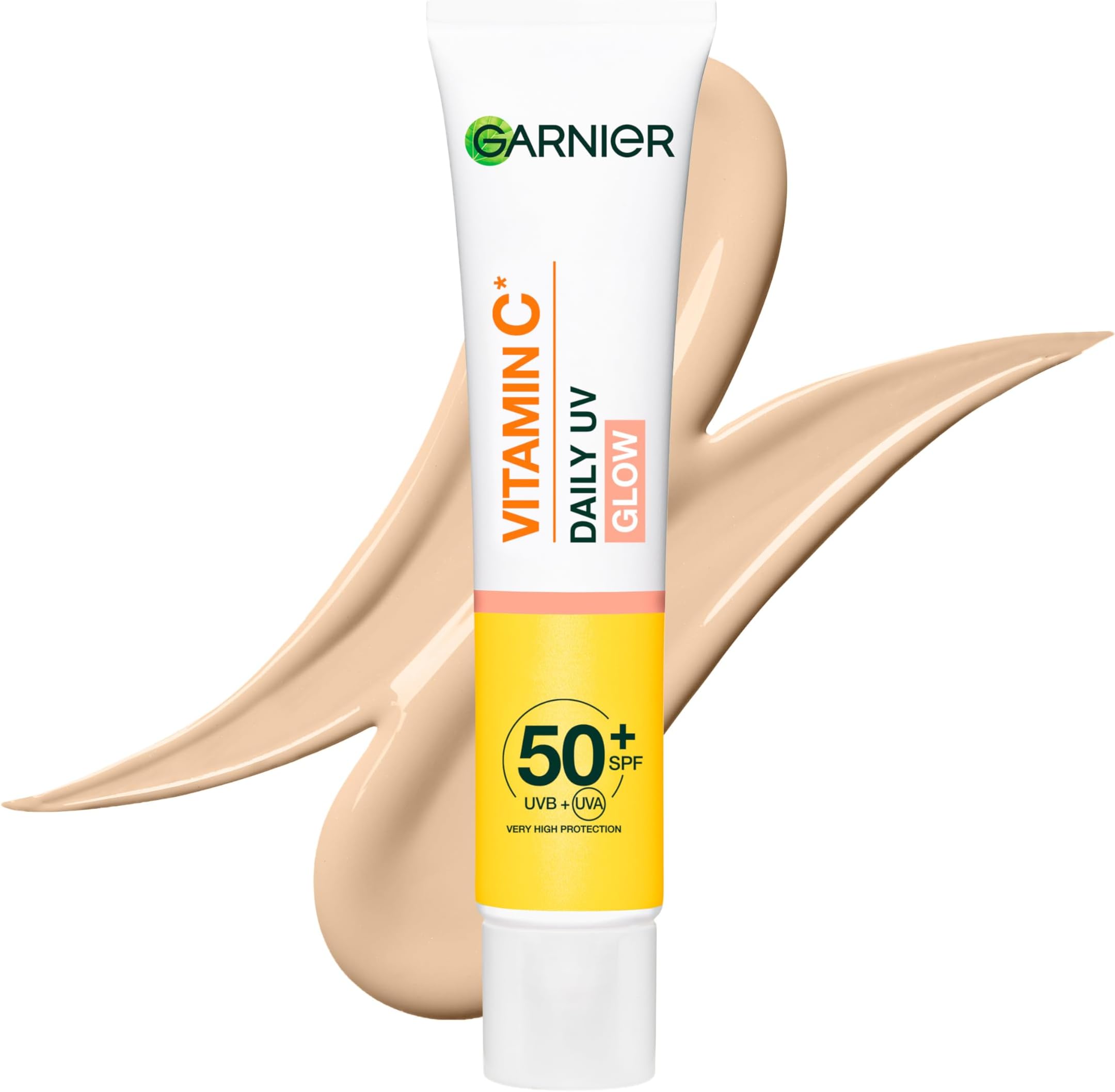 Garnier Vitamin C Daily UV Brightening Fluid Sheer Glow, SPF50+, Prevents + Corrects Sun Damages + Evens Skin tone, Face & Neck, For all skin types, Cruelty-Free, Vegan, 40ml
