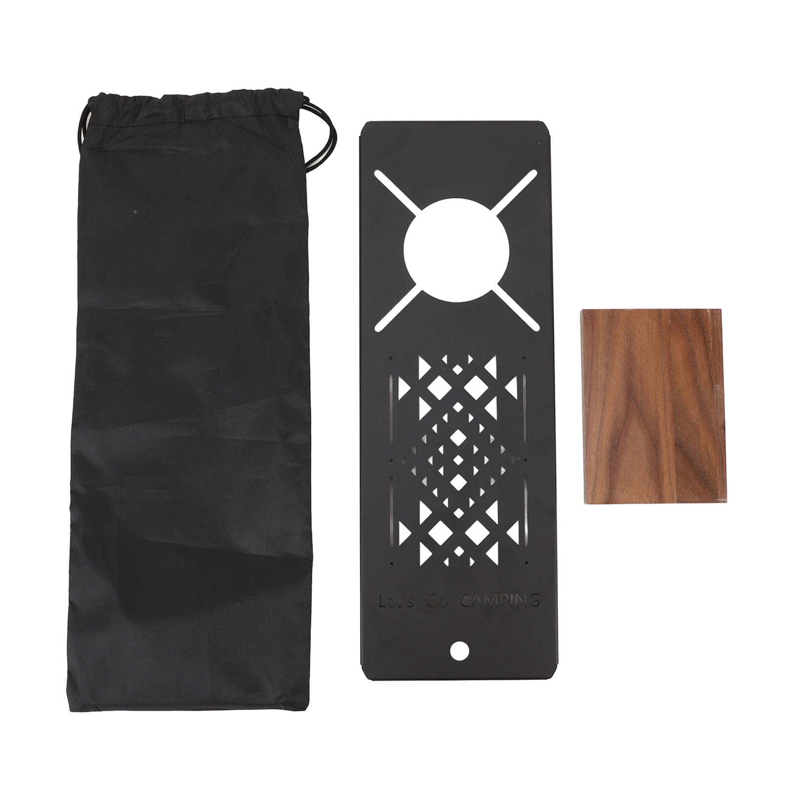 Outdoor Camping Table Board Expandable Durable Black Stainless Iron IGT Modular Unit Compatible with SOTO Spider Stove for Camping Kitchen Setup 36x12.5x1.2cm