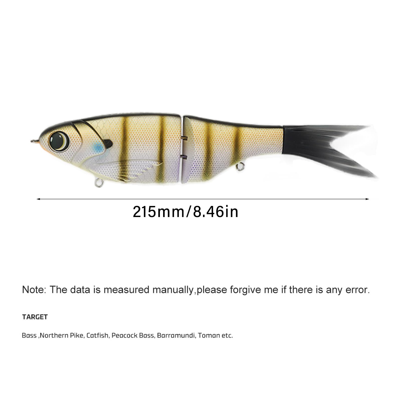 1 x künstliche Angelköder, Segment, Schwimmköder, mehrere Abschnitte, Angelköder, Salzwasserköder, Schwimmköder, mehrere Abschnitte