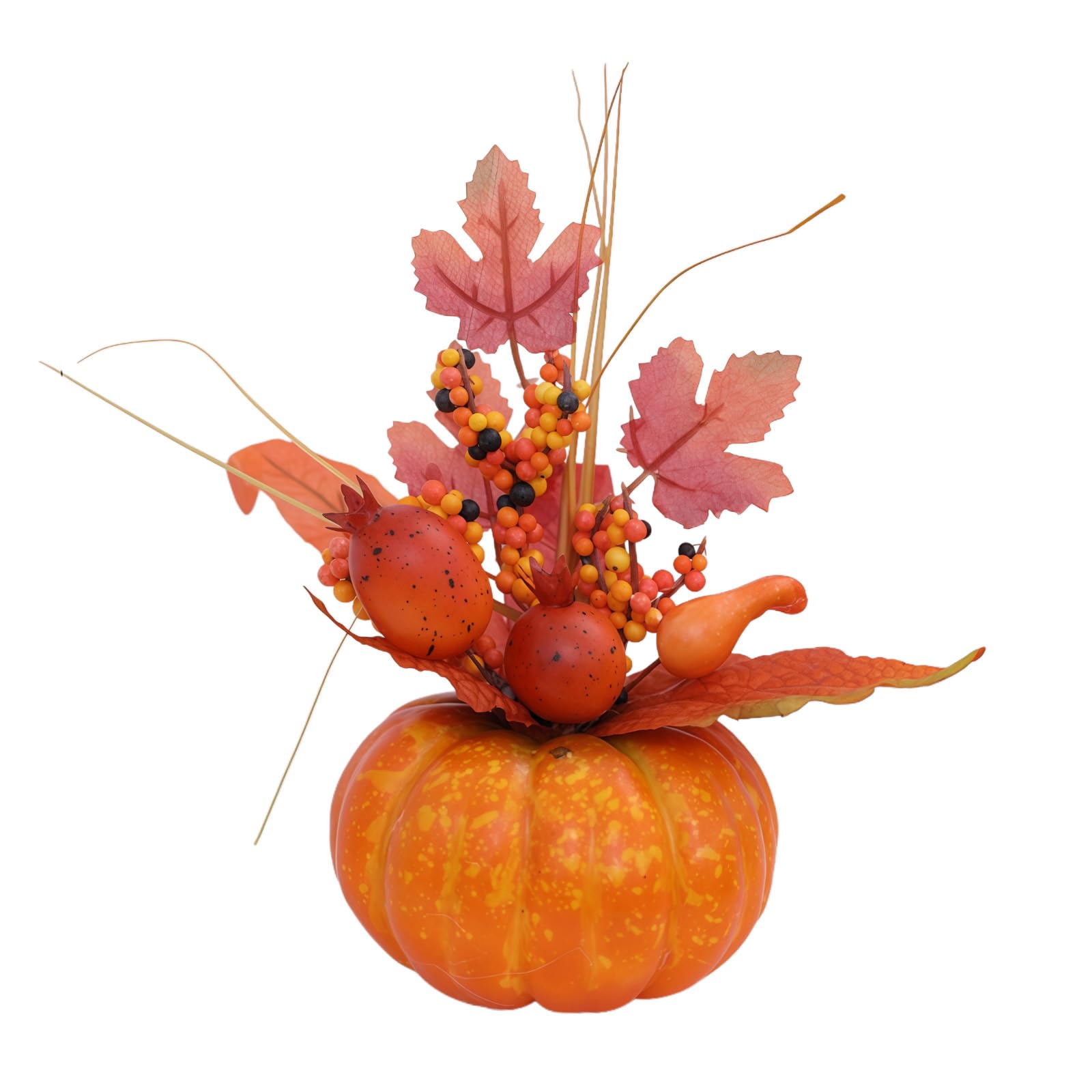 Calabazas decorativas artificiales, resistentes en cálidos tonos otoñales para Halloween, decoración de otoño, grande, de espuma, 20 cm (A)