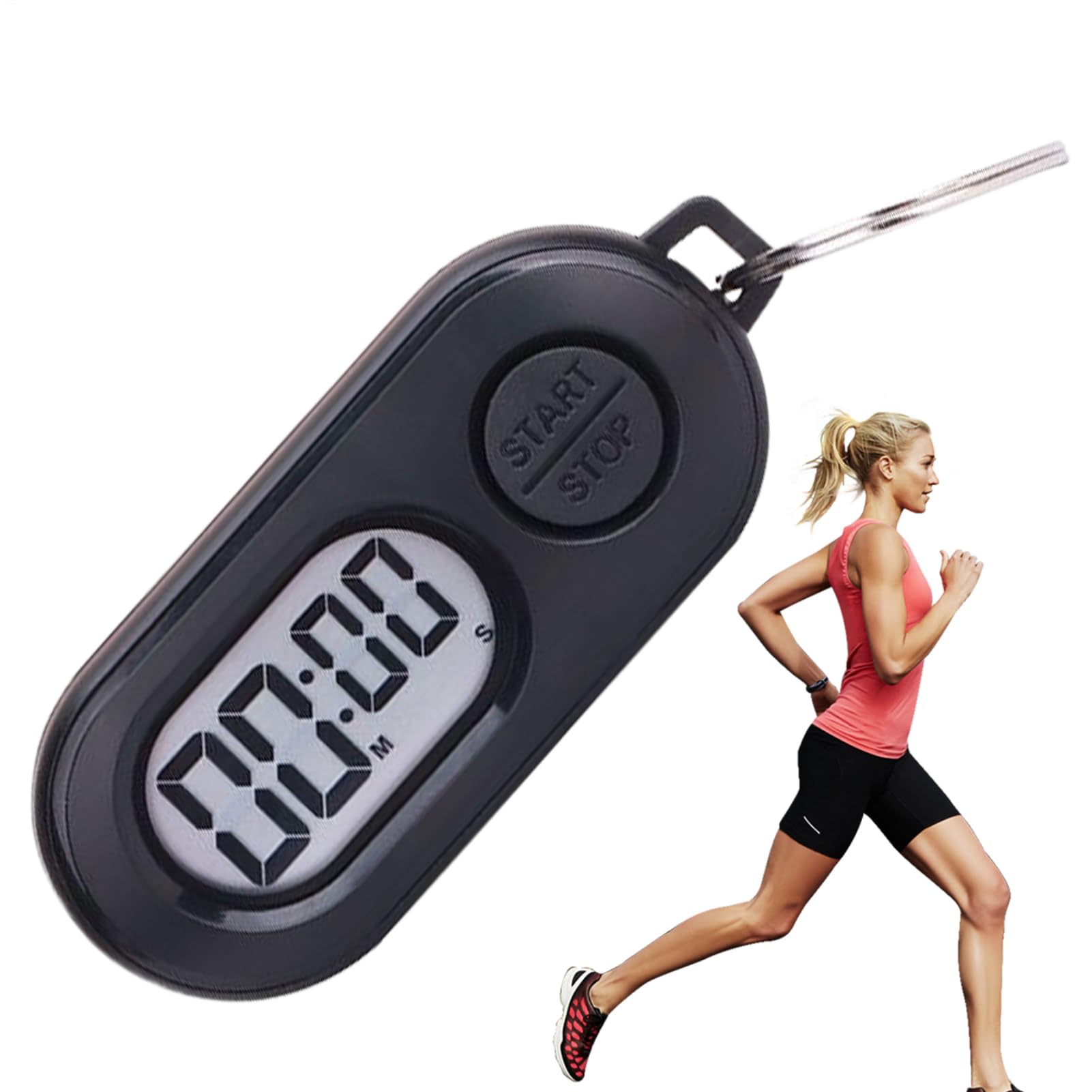 Timer - Portable Sports Watch Key Chain | Mini Digital Watches Suitable For Clip On Keys | LCD Screen Digital Clock Lightweight Countdown Accessories For Playground, Classroom