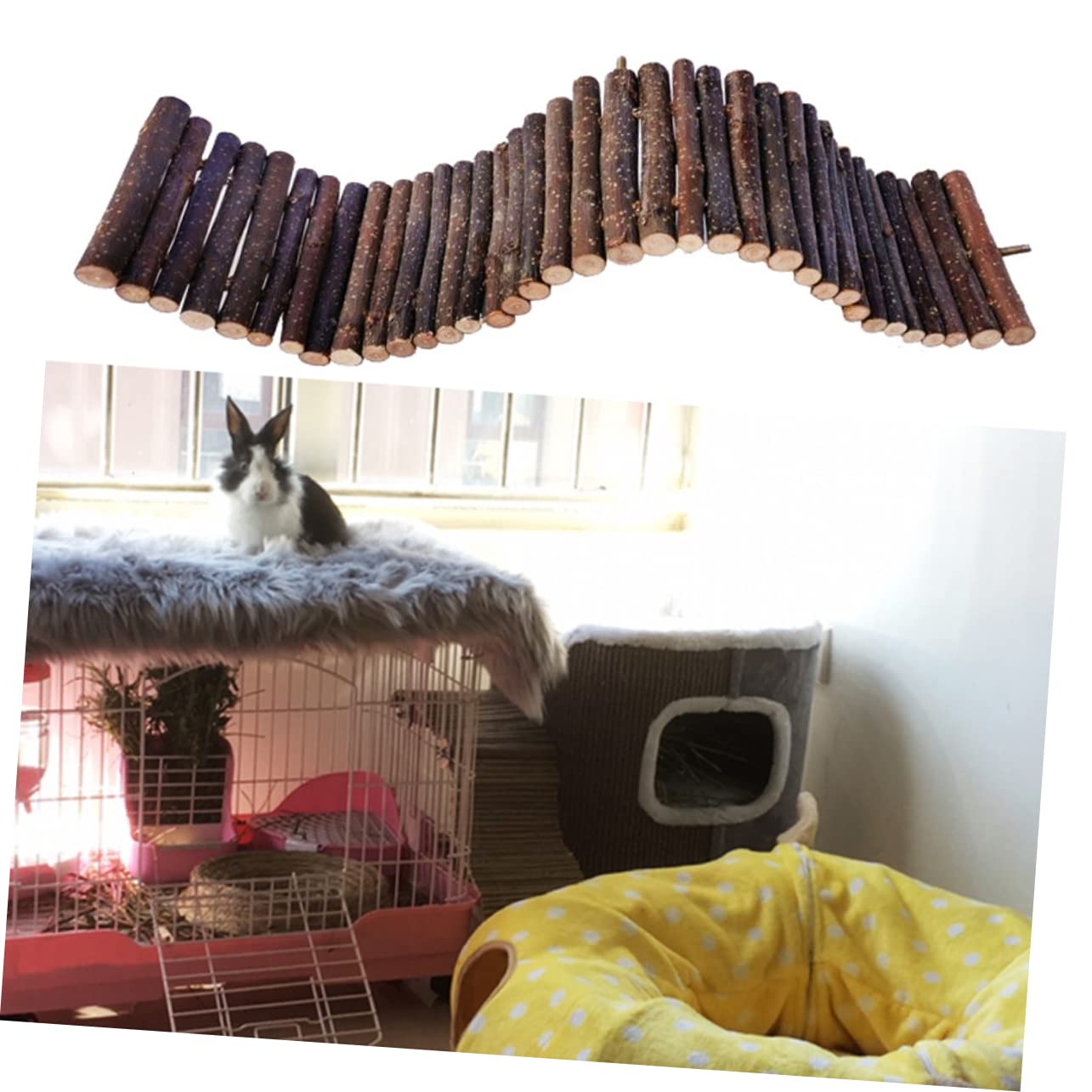 BESPORTBLE 3stücke Kletterleiter Aus Holz Für Kleintiere Spielzeug-brücke Für Hamster Meerschweinchen Und Andere Nager Kauartikel Und Spielplatz Für Haustiere