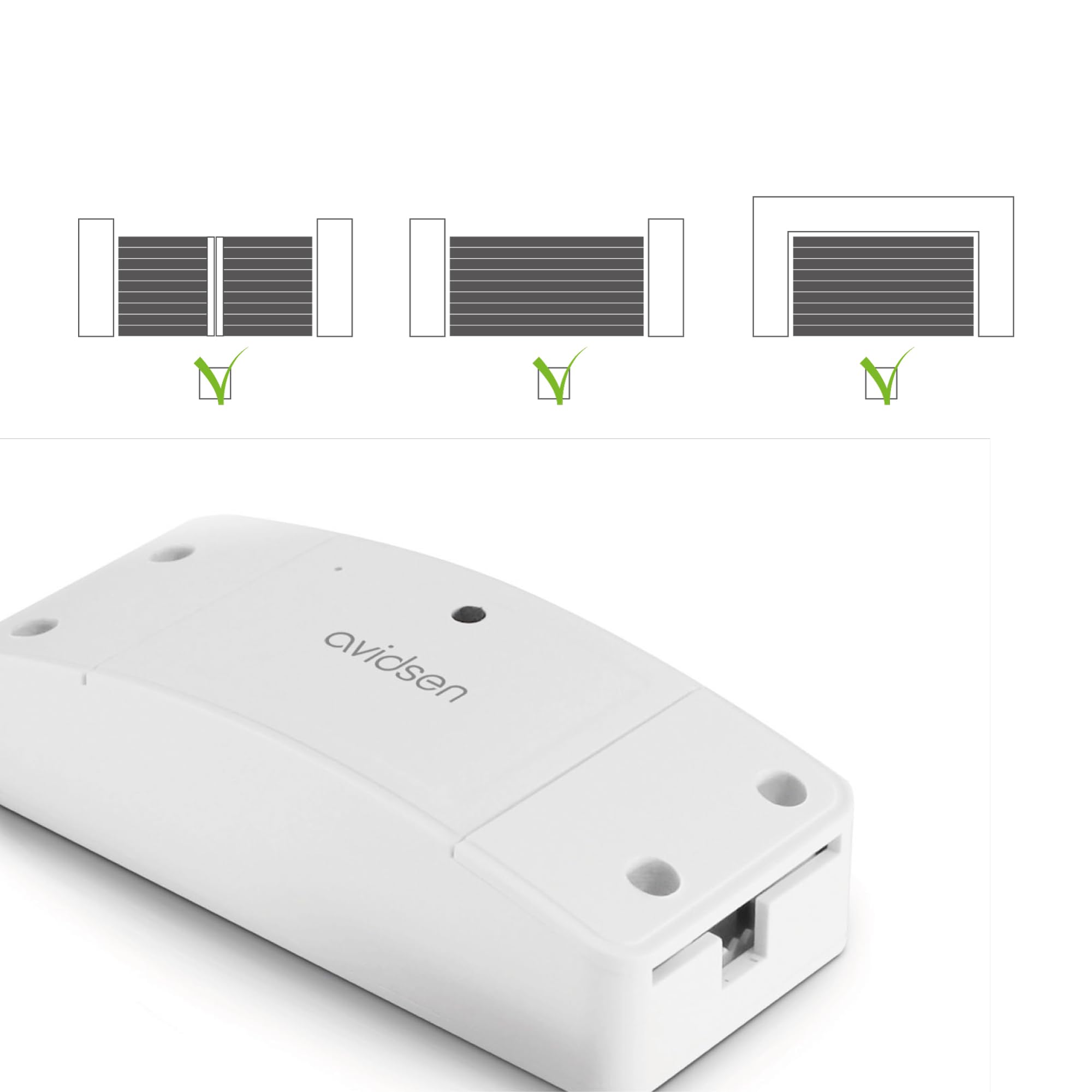 Avidsen HomeGate Module Wi-FI pour Portail et Garage avec Capteur | Application Avidsen Home, Wi-Fi 2,4 GHz, Alexa/Google, capteur 5 m, contact sec, télécommandes d’origine conservées