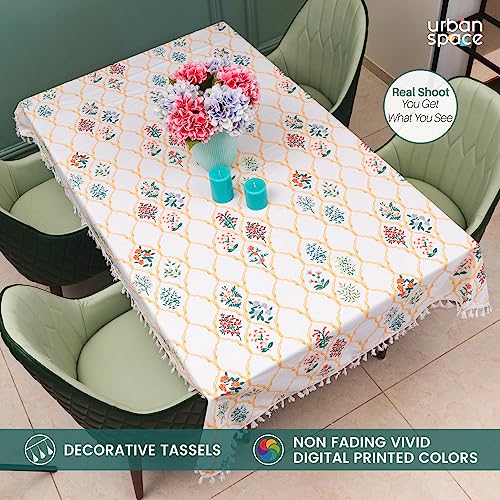 Image of Urban Space Sicilia Table Linen Collection - Premium Water & Stain Resistant Dining Table Cover for 6 Seater, Anti Skid Table Cloth for Center Table, 1 Piece (Floral Symphony, 52 inchx 92 inch)