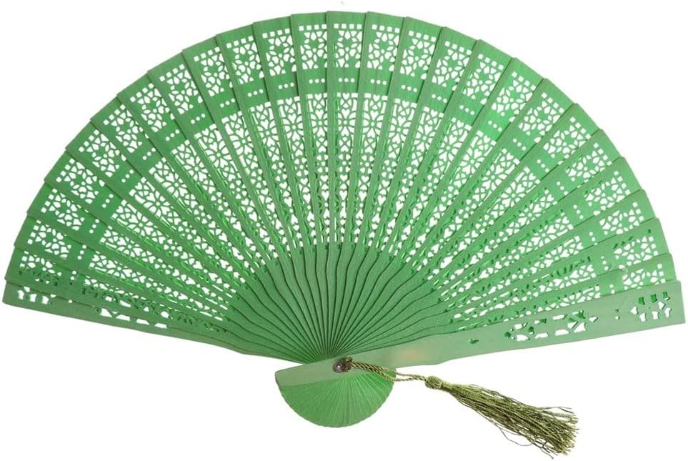 Wedding Wooden Folding Fan Hollow Carved Vintage Women Small Sandalwood Scented Hand Birthday Gifts