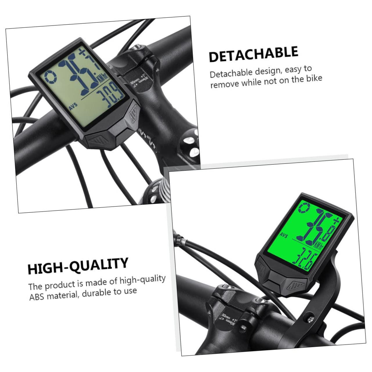 ifundom 1pezzi Contachilometri Per Bici Tachimetro Schermo Lcd Visualizza Velocità Attuale e Media Trascorso Design Staccabile Facile Rimuovere Adatto Bici Mountain Bike e Elettriche