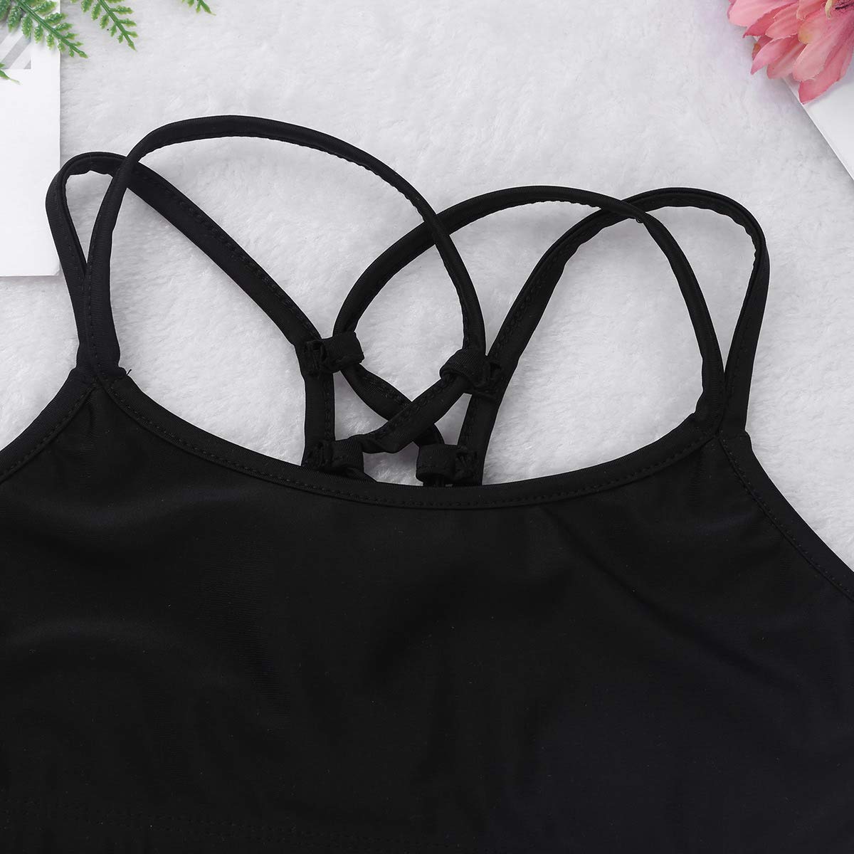 TiaoBug Tank Top de Tirantes Deporte para Niñas de Danza Gimnasia Running Sujetador Deportivo Elástico Básico para Niñas Infántil de Actuación