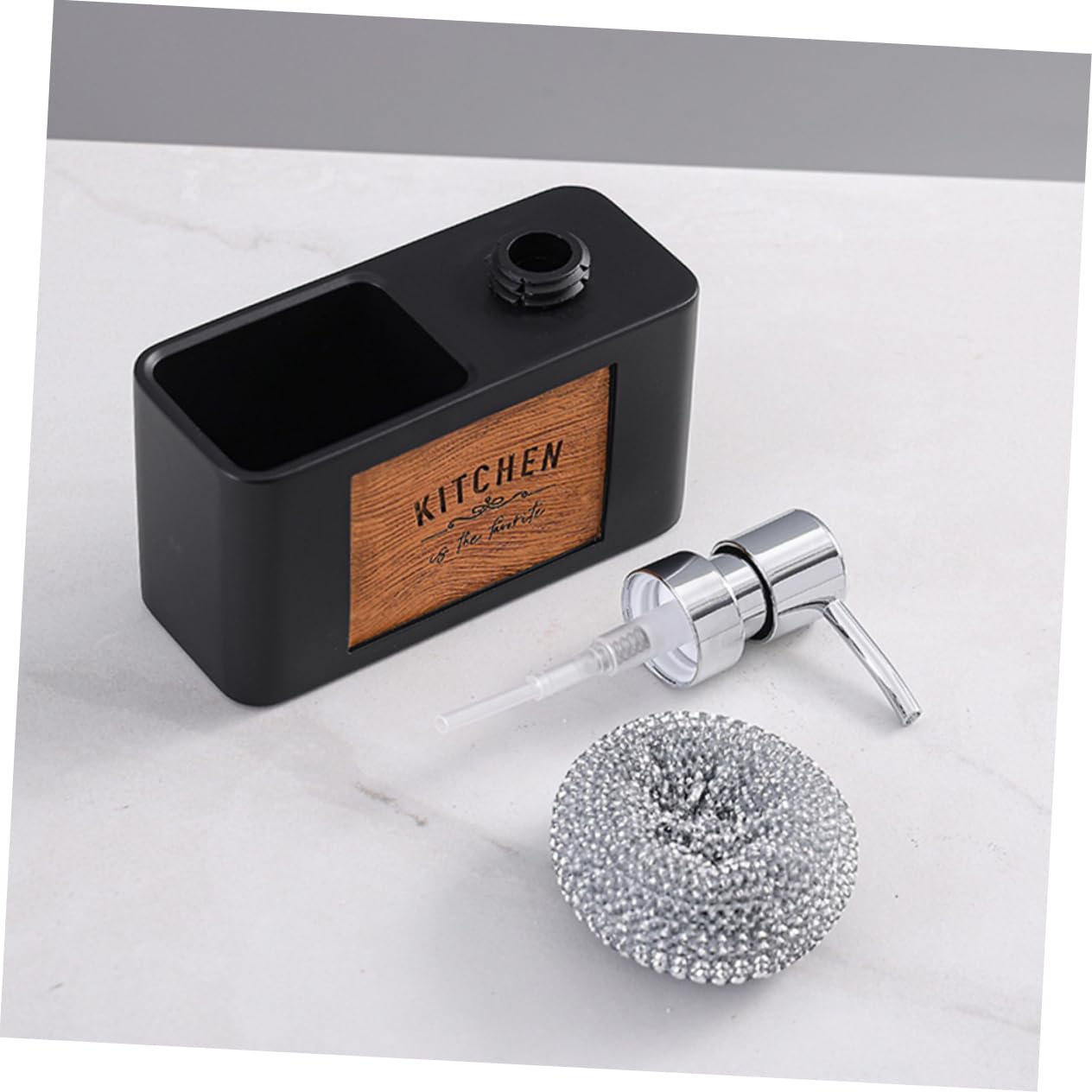 IMIKEYA Dispenser Pompa per Sapone Liquido Contenitore per Detersivo per Piatti da Cucina Dispenser per Shampoo e Balsamo per Cucina e Bagno con Porta Spugna
